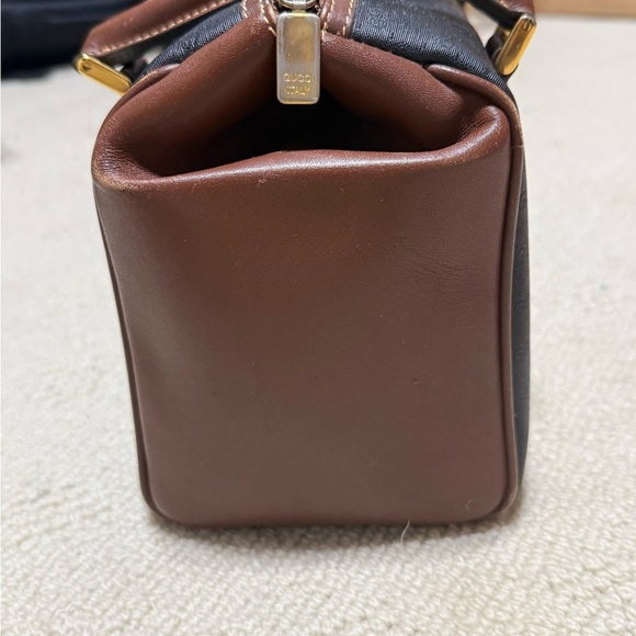 SOLD VERY RARE Vintage 70’s Gucci Navy GG Coated Canvas Boston Bag - Picture 8 of 15